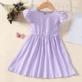 thumbnail image 2 of Girls' Dresses Sizes 2-3 Years A-Line Fly Sleeve Floral Prints Dance Party Fit & Flare Adorable Daily Colorful Lightweight Delicate Purple Sundress, 2 of 6