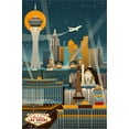 thumbnail image 2 of Art.com Las Vegas, Nevada - Retro Skyline (no text) Stretched Canvas Print Wall Art by Lantern Press, 24" x 36", 2 of 4