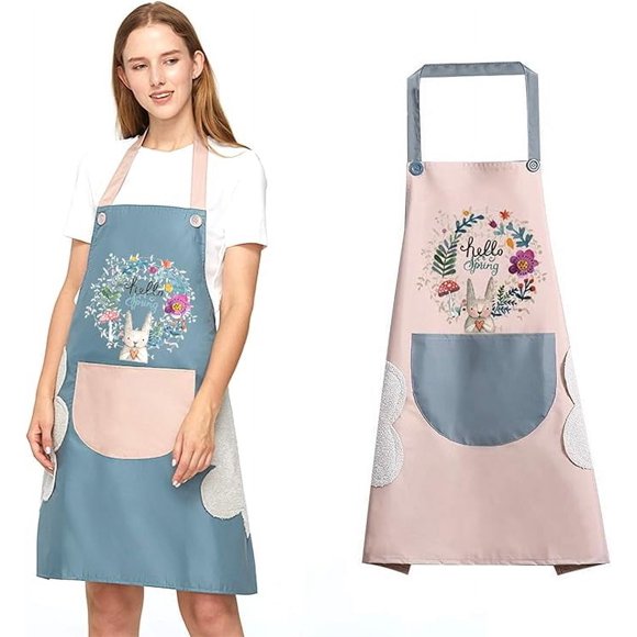 Personalized Apron, Kitchen Aprons, 2 Pack Waterproof and Oil-Proof Apron, Professional Apron for Kitchen BBQ Garden Restaurant Cafe