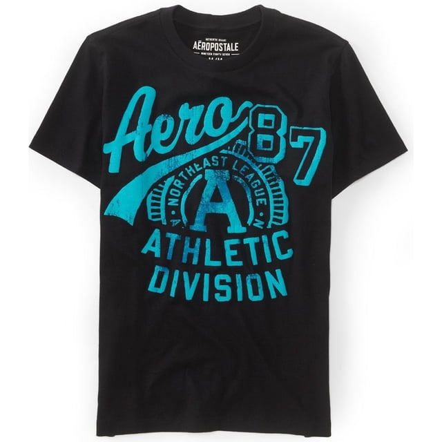 Aeropostale - Camiseta gráfica para hombre Aero 87 Northeast League, color negro, grande Aeropostale Camiseta gráfica