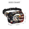 thumbnail image 4 of Ratiio Retro American Eagle A Pattern Square Double Layer Waist Bag, Durable Twill Fabric Waist Pack with Adjustable Belt,Outdoor Hiking, Running, Travel Waist Bag, 4 of 6