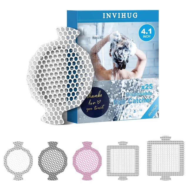Capturador de Cabello para Drenaje INVIHUG Desechable 4.1" Paquete de 25