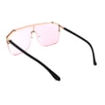 thumbnail image 4 of Unisex Shield Futurism Robotic Retro Funk Sunglasses Gold Black Solid Pink, 4 of 4
