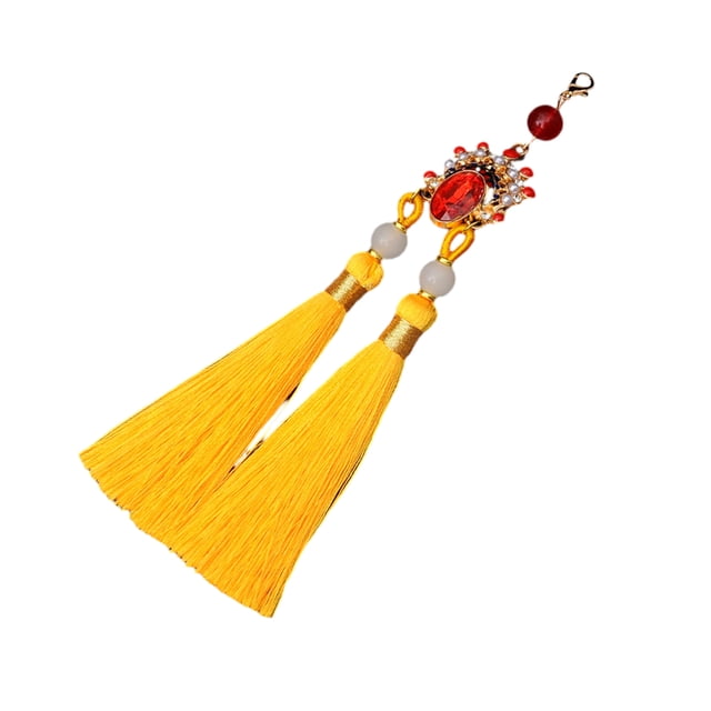 Colgante de borla para maquillaje facial, decoración de coche de ópera, accesorios colgantes con perlas de imitación, decoración Hanfu