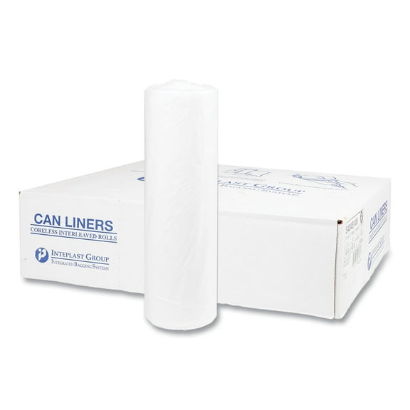 High-Density Interleaved Commercial Can Liners 45 gal 14 microns 40" x 48" Clear 250/Carton S404814N