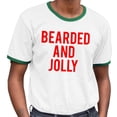 thumbnail image 2 of Bearded and Jolly Ringer Tee Shirt Unisex Small White/Kelly Green, 2 of 5