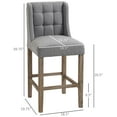 thumbnail image 3 of HOMCOM Modern Counter Bar Stools Upholstered Counter Chairs Set of 2 Grey, 3 of 10