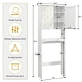 thumbnail image 6 of HLR Over The Toilet Storage Cabinet, Bathroom Above Toilet Storage Cabinet with Doors and Adjustable Shelves, White, 6 of 6