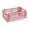 thumbnail image 2 of EGNMCR Storage Containers Desktop Folding Storage Basket Kitchen Household Refrigerator Industrial Style Coffee Corner Sundry Organising Basket Stackable Small Size Plastic Folding Storage Basket, 2 of 6