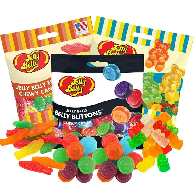 Jelly Belly Gummy Candy Variety Pack, Assorted Fruit Flavored Gummi