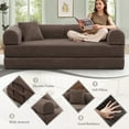 thumbnail image 4 of Timbernest Full Size Convertible Sleeper Sofa Bed 78" Folding Sofa Bed with 2 Pillows 3-Seat Floor Mattress Sofa for Living Room, No Assembly, Brown, 4 of 11