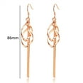 thumbnail image 2 of Korean Long Tassel Dangle Drop Earring Female 14K Rose Gold Geometry Hollow Earrings for Women Fashion Party Jewelry Gift, 2 of 6