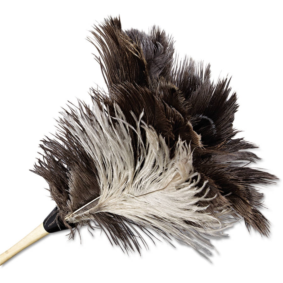 Wood Handle Gray Boardwalk Professional Ostrich Feather Duster 14" 