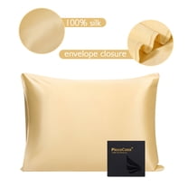 PiccoCasa 22 Momme Silk Pillowcase for Hair and Skin, King Champagne