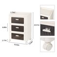 thumbnail image 2 of 3‑Tier White Plastic Nightstand with Transparent Drawers, Rolling Storage Cabinet on Wheels, 24.4″ Tall Bedside Organizer for Bedroom, Dorm – Clear Front Drawers & Lockable Casters, 2 of 6