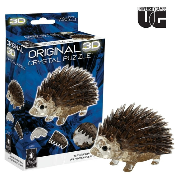 Hedgehog Original 3D Crystal Puzzles from BePuzzled, Ages 12 and Up