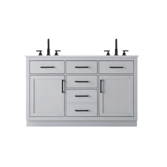 Elegant Kitchen and Bath Alden 54 inch Double Bathroom Vanity in Grey