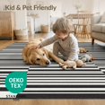 thumbnail image 4 of ODIKA 8'x10' Washable Area Rug Black White Corridor Alfombras Modern Striped Design with Symmetrical Bands for Living Room, Under Sectional, Family , Durable, Non-Slip, 4 of 7
