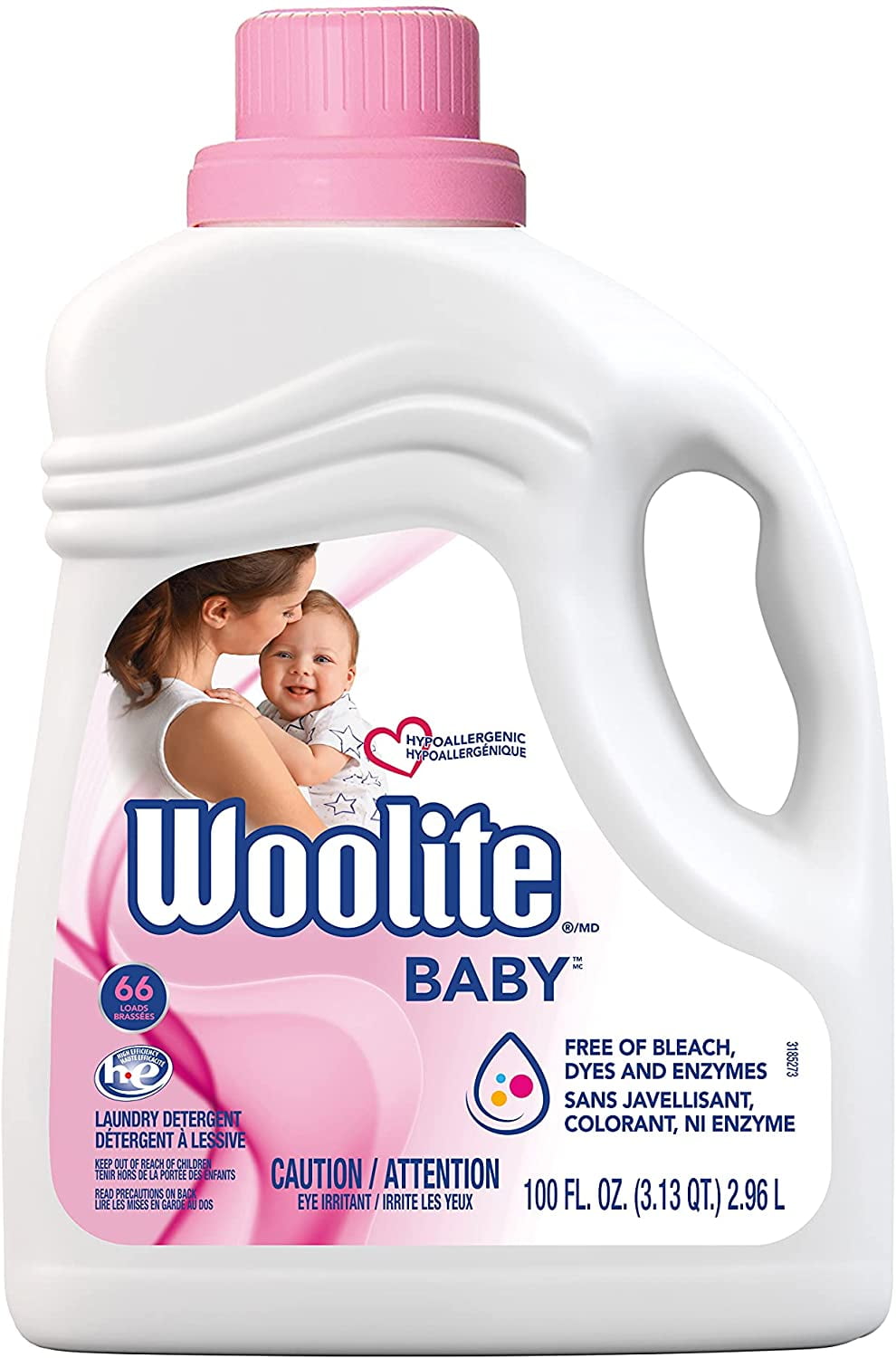 Woolite Baby Laundry Detergent, 66 loads, Hypoallergenic Liquid, HE