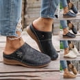 thumbnail image 1 of RKSTN Black Womens Slippers Pu Clogs Spring Summer Solid Color Novel Chic Closed Toe Exposed Flat Soled Mules with Slight Heel, 1 of 7