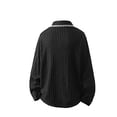 thumbnail image 3 of WAYUTE Mens Polo Shirts Retro Long Sleeve Shirt Textured Stripe Knit Fabric Business Versatile Comfort Fit T Shirt Casual Summer, 3 of 5