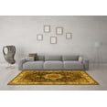 thumbnail image 3 of Ahgly Company Machine Washable Indoor Square Medallion Yellow Traditional Area Rugs, 4' Square, 3 of 4
