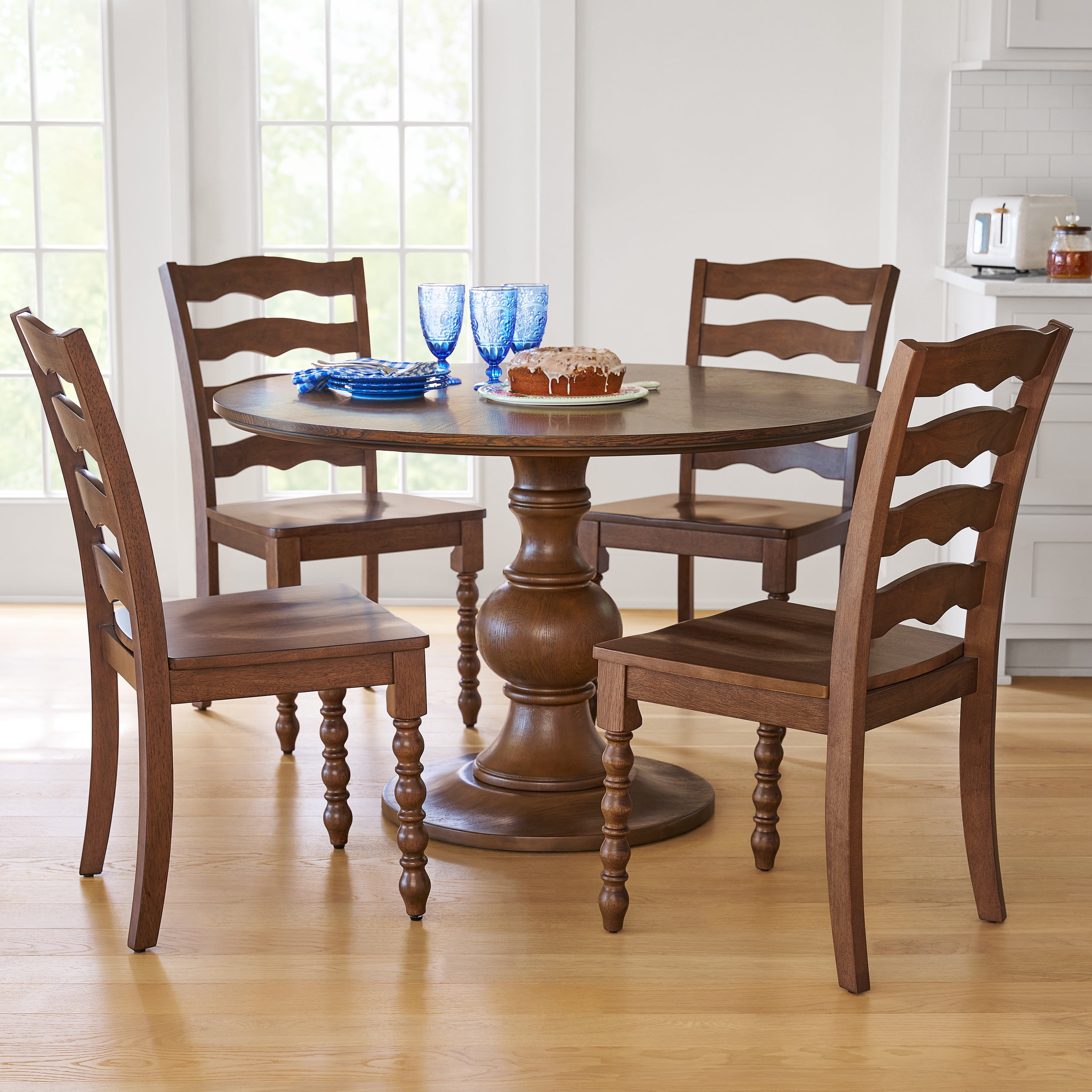 The Pioneer Woman Harper Solid Wood Farmhouse Dining Chairs, Set of 2, Homestead Brown