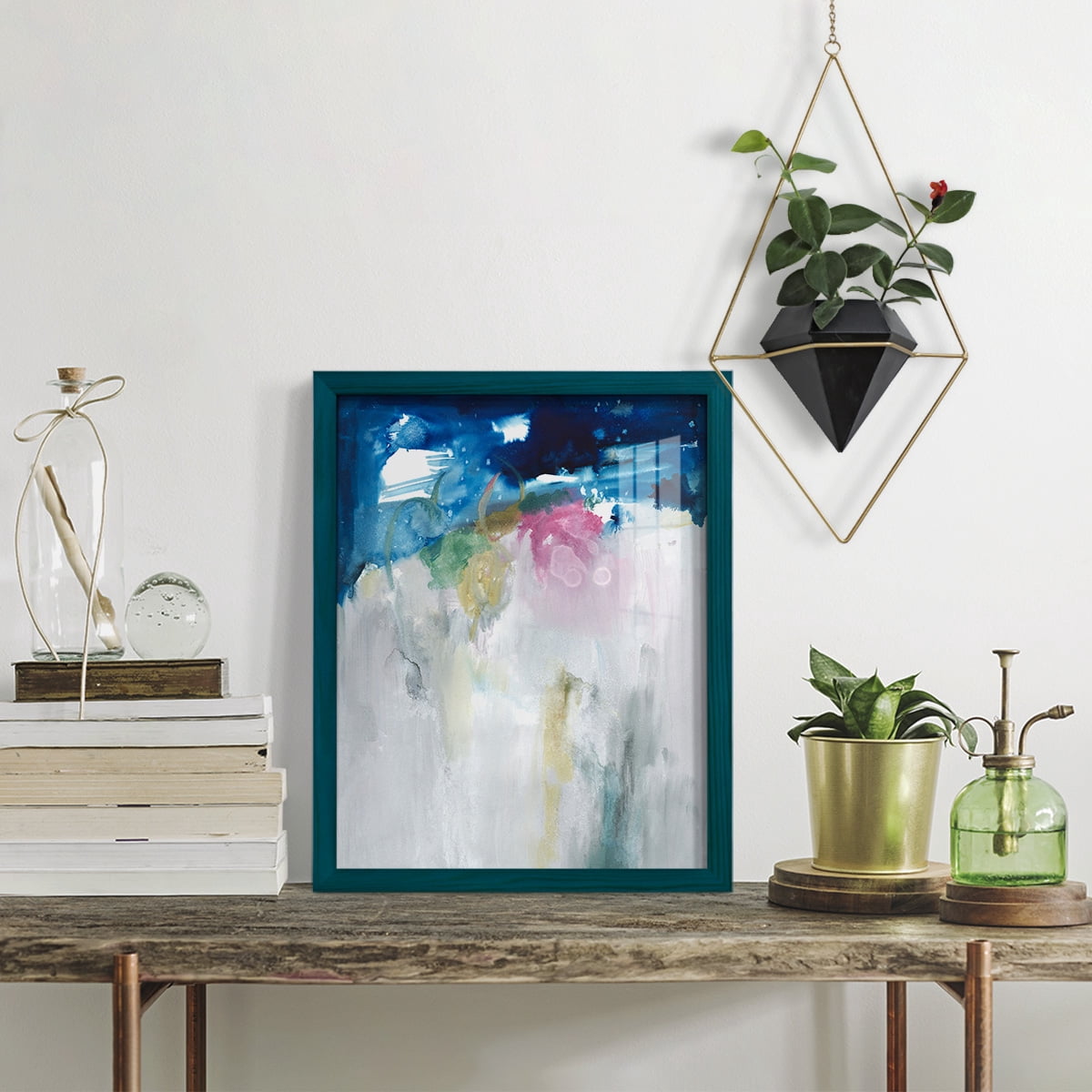Rising I - Framed Print w/glass - Ocean Blue