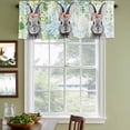thumbnail image 4 of Easter Bunny Valances for Windows, Decorative Rod Pocket Window Valance Curtains, Spring Flowers Green Leaves Pastoral Plants Short Curtain Drapes for Kitchen/Living Room, 2 Panels, 60" W x 18" L, 4 of 8