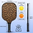 thumbnail image 4 of Pickleball Paddles Set Of 2, Fiberglass Surface, Animal, Leopard Print, 4 Balls & Bag, 4 of 5