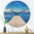 thumbnail image 2 of Designart 'Large Wooden Pier Over Blue Lake' Modern Wood Wall Clock, 2 of 5