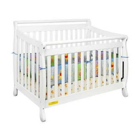 AFG Furniture Amy 3-in-1 Crib w/ Toddler Guardrail and 96-coil Mattress in White