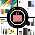 thumbnail image 4 of Cauagu Red And White Stripes Pattern Canvas Tote File Bag, Zipper Tote Bag Business Briefcase Document Bag with Handle A4 File Organizer Laptop Bag for Travel and Work, 4 of 8