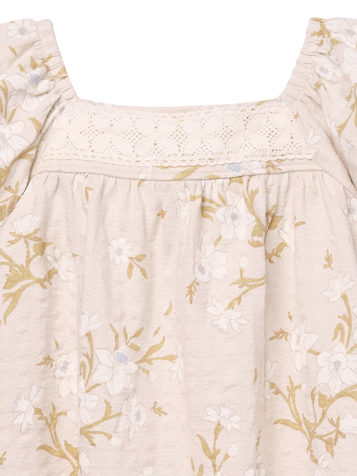 Modern Moments by Gerber Baby Girl Puff Sleeve Dress and Diaper Cover, 2-Piece, Sizes 0/3 Months - 24 Months