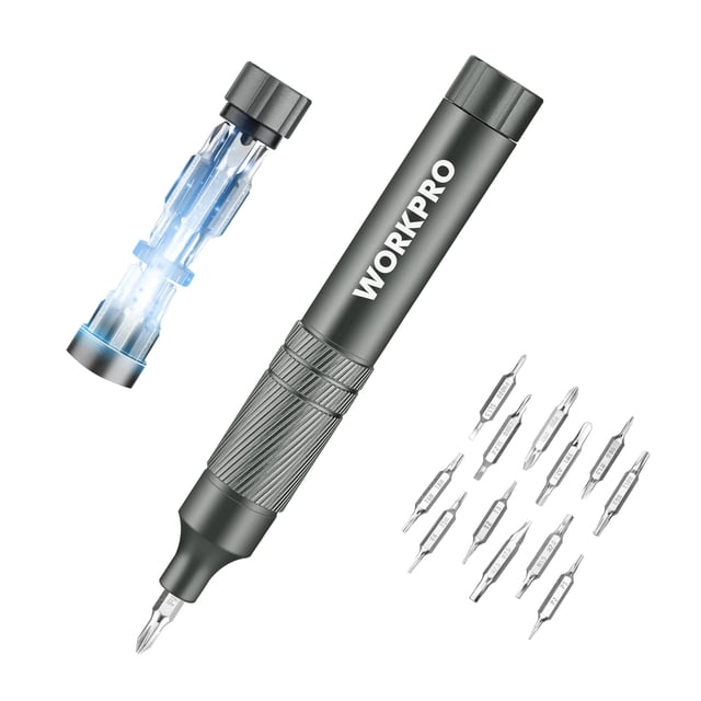 Juego de destornilladores de precisión WORKPRO 24 en 1 con puntas de acero S2