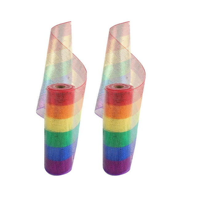 Cinta decorativa Gouzaak Rainbow Deco, malla, 25 cm x 9 m, 2 rollos
