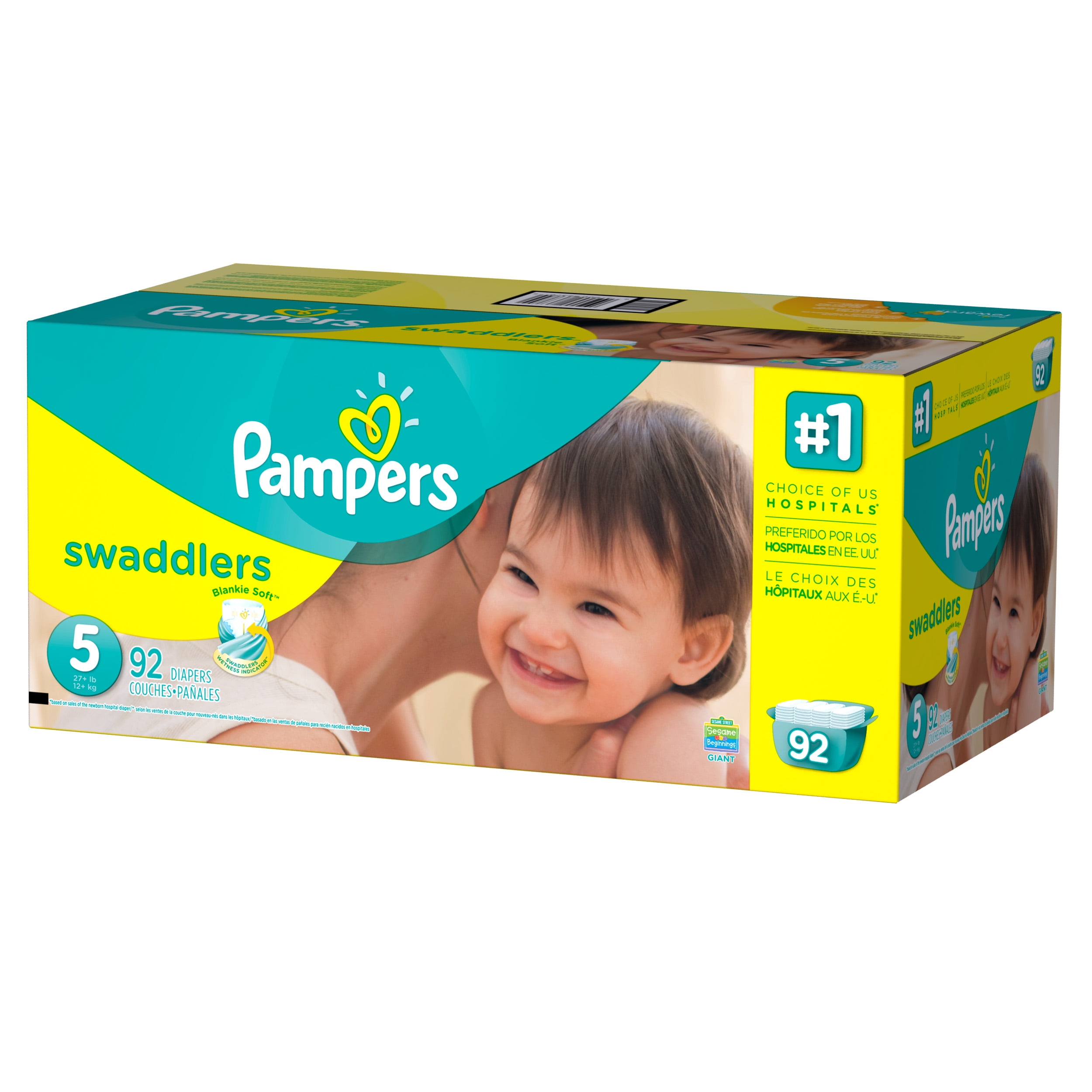 Pampers Swaddlers Disposable Diapers Size 5 27+lbs *Free 2 day Ship *Baby 