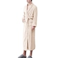 thumbnail image 4 of WCJM Womens Long Robe Women's Double Pocket Flannel Bathrobe Soft and Warm Double Faced Velvet Bathrobe Pajamas and Home Wear Bathrobe Robe Khaki 2XL, 4 of 6