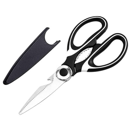 

Kitchen Multifunctional Household Stainless Steel Scissors with Lid Walnut Scissors Food Scissors
