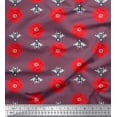 thumbnail image 1 of Soimoi Cotton Poplin Fabric Floral & Bee Insects Printed Fabric 1 Yard 56 Inch Wide, 1 of 1