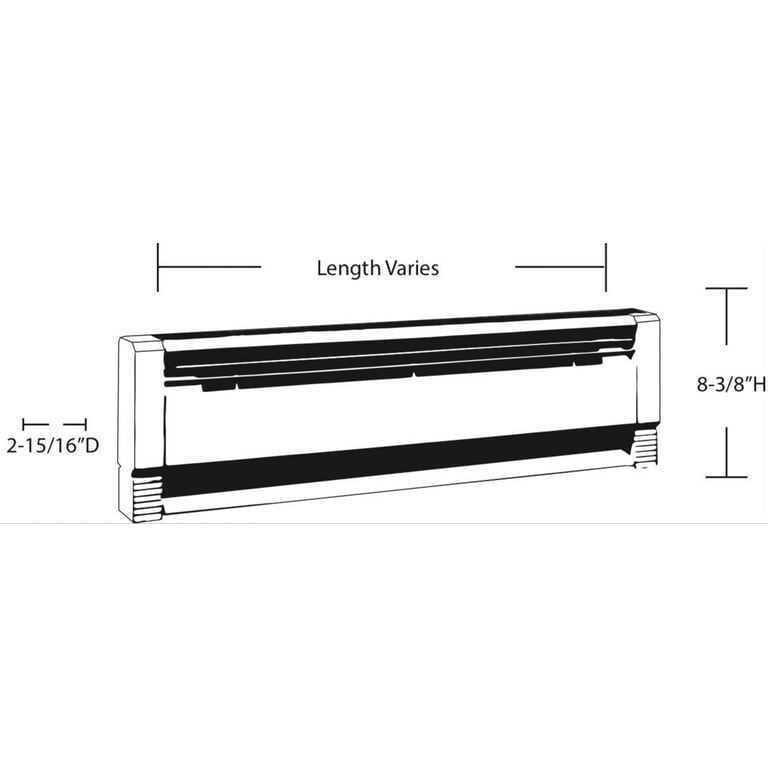 Fahrenheat PLF1004 Hydronic Baseboard Heater,46-Inch,Navajo  White,240-volt,1,000-Watt - Walmart.com