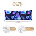 thumbnail image 2 of KLL Ultra Soft Microfiber Body Pillow Cover/Pillowcases 20"x54" with Hidden Zipper Closure-cool crystal Skull flower, 2 of 5