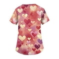 thumbnail image 5 of Womens Valentines Day Scrub Tops Plus Size Casual Short Sleeve Cute Love Hearts Graphic Scrub Shirts Hoilday V Neck Scrubs Medical Nurse Uniform Nursing Workwear with Pockets Light pink S, 5 of 5