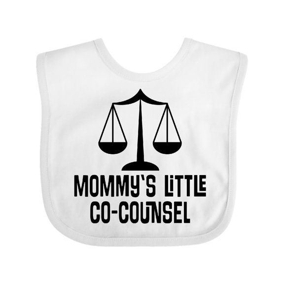 Inktastic Mommy Little Co Counsel Lawyer Boys or Girls Baby Bib