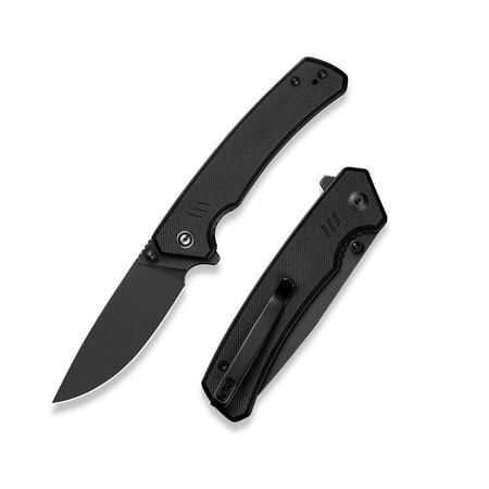 CIVIVI Merit Pocket Knife Folding Knife with 3.28 14C28N Blade G10 Handle Lightweight Knife with Reversible Pocket Clip for Camping Hiking Indoor & Outdoor C24012-1 Black