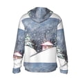 thumbnail image 2 of Goofa Watercolor Winter Landscape For Christmas Printed Women's UPF 50+ Sun Protection Hoodie Jacket Lightweight Long Sleeve Sun Shirt for Women with Pocket Hiking Outdoor-Medium, 2 of 9