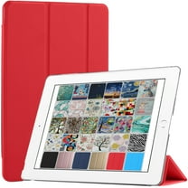 DuraSafe Cases For iPad 4 / iPad 3 / iPad 2 - 9.7 Inch Slimline Series Lightweight Protective Cover with Dual Angle Stand & Froasted PC Back Shell - Red