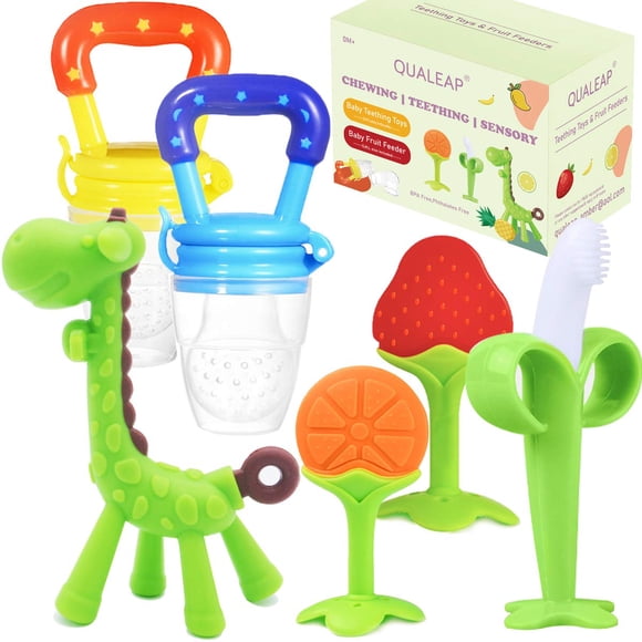 Set de juguetes de dentición QUALEAP de silicona suave, libre de BPA