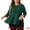 Green, variant on Women's Plus Elegant Crew Neck 3/4 Sleeve Peplum Top 1X Green