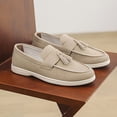 thumbnail image 3 of Men's Slip-On Loafers - Minimalist British Style Casual Shoes with Bow Detail, Breathable Upper & Soft Fabric Lining, All-Season Comfort for Outdoor, Daily & Streetwear (Multiple Colors),Dressy Shoes, 3 of 9